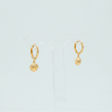 Arete de Grapa de Goldfilled con Diseño de Concha Colgante mod. 1249
