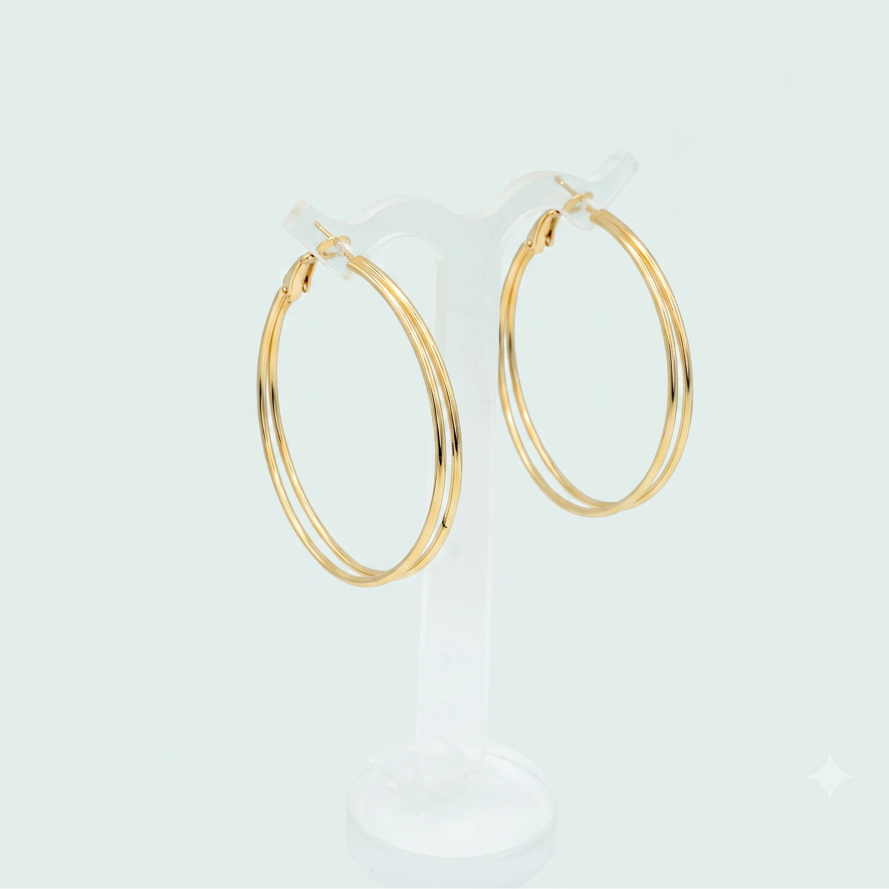 Arracada de Goldfilled Doble Lisa mod. 1358