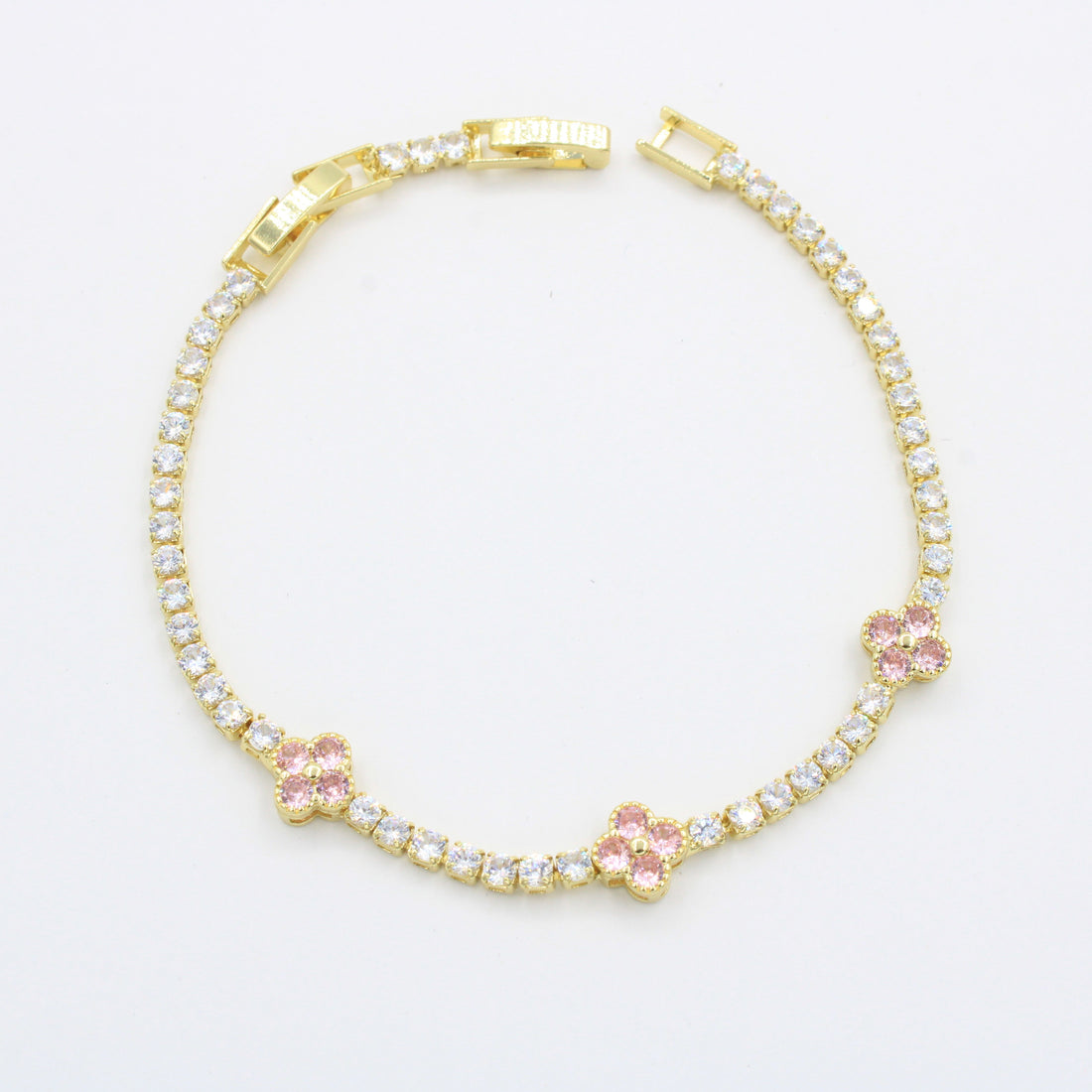 Paquete Pulseras 3 pz Tréboles Rosa mod. 13003