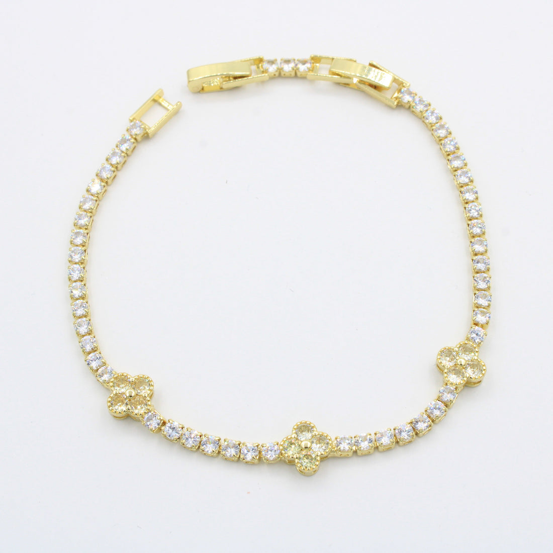 Paquete Pulseras 3 pz Tréboles Amarillos mod. 13004