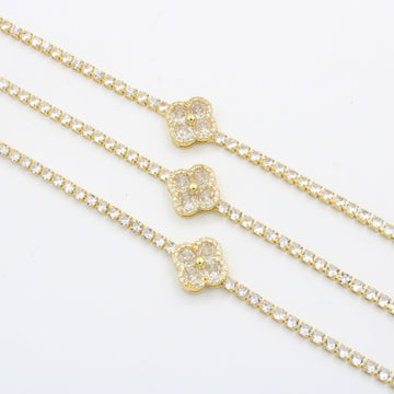 Paquete Pulseras 3 pz Tréboles Brillantes mod. 13006