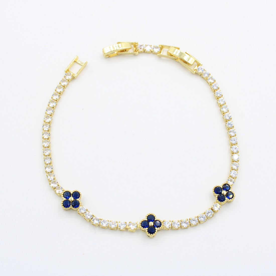 Paquete Pulseras 3 pz Tréboles Azules mod. 13008