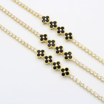 Paquete Pulseras 3 pz Tréboles Negros mod. 13009