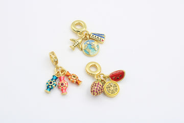 Paquete 3pz Dijes de Goldfilled mod. 14001