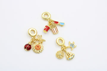 Paquete 3pz Dijes de Goldfilled mod. 14002