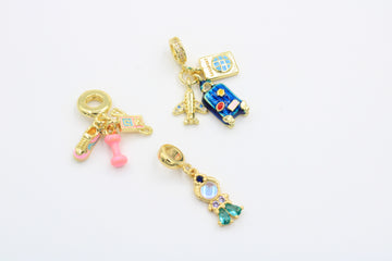 Paquete 3pz Dijes de Goldfilled mod. 14003