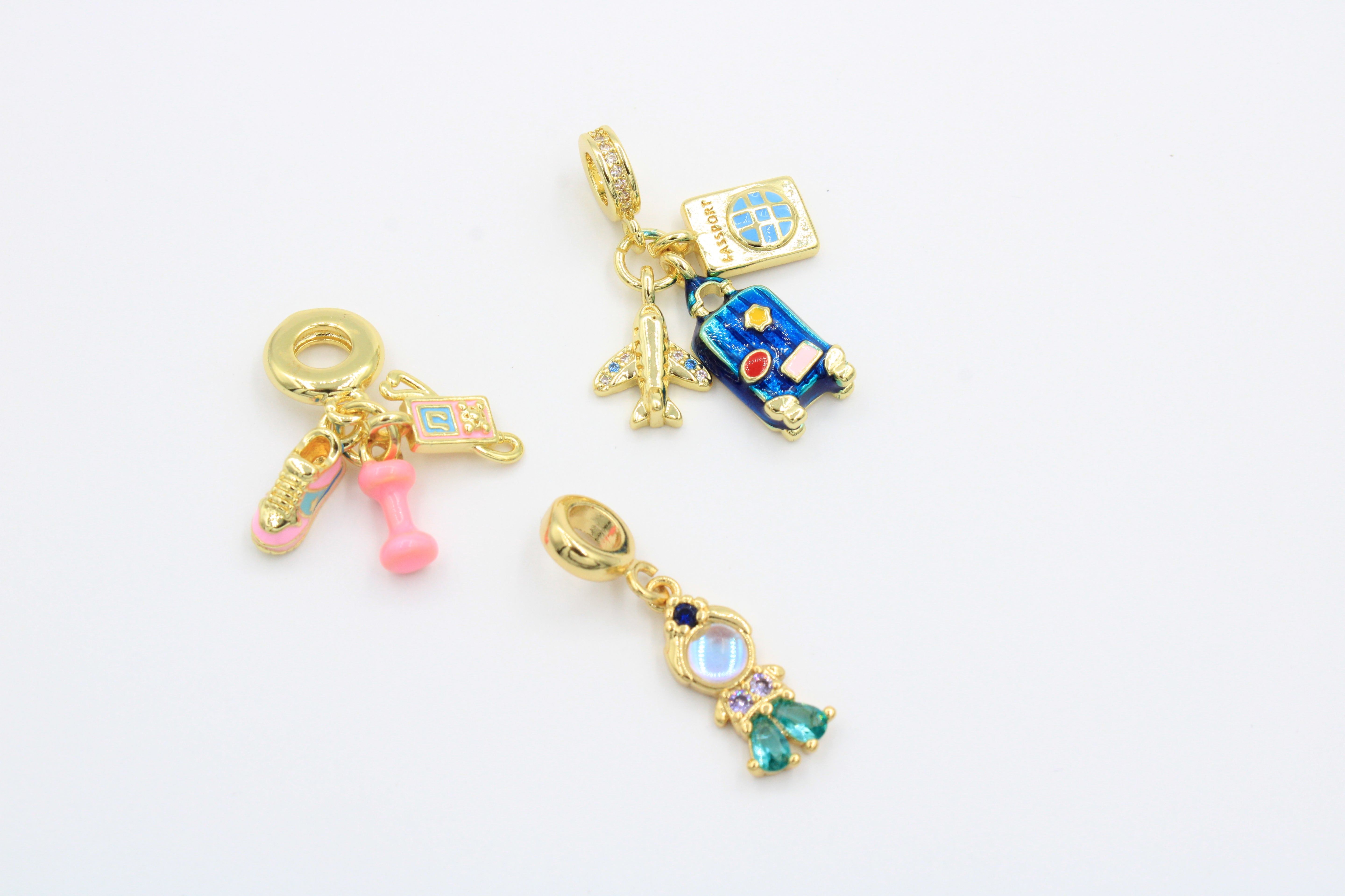 Paquete 3pz Dijes de Goldfilled mod. 14003