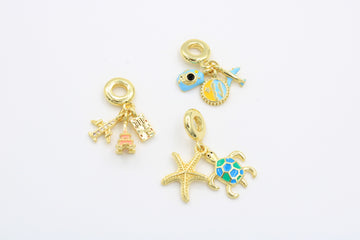 Paquete 3pz Dijes de Goldfilled mod. 14004