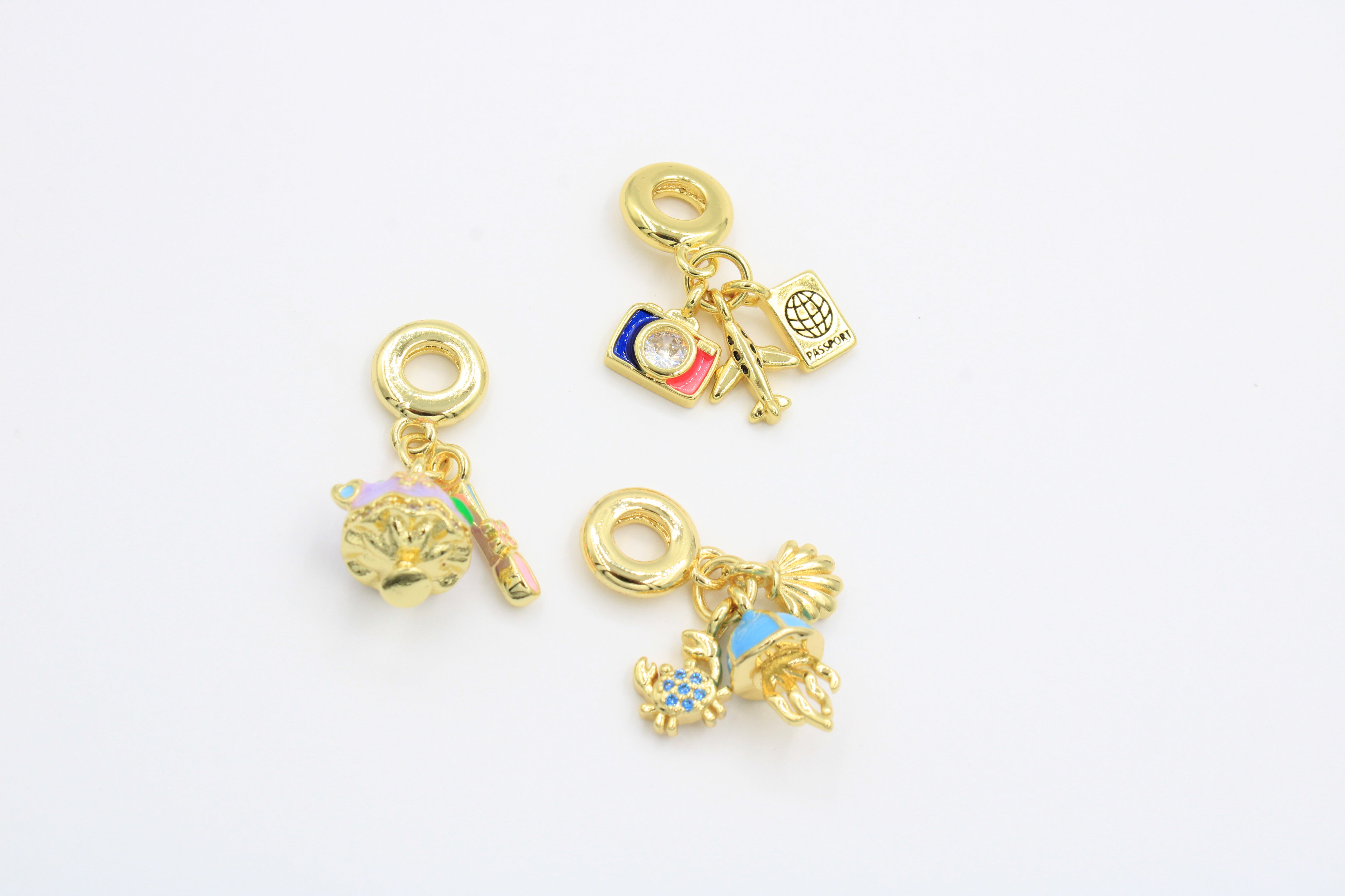 Paquete 3pz Dijes de Goldfilled mod. 14005