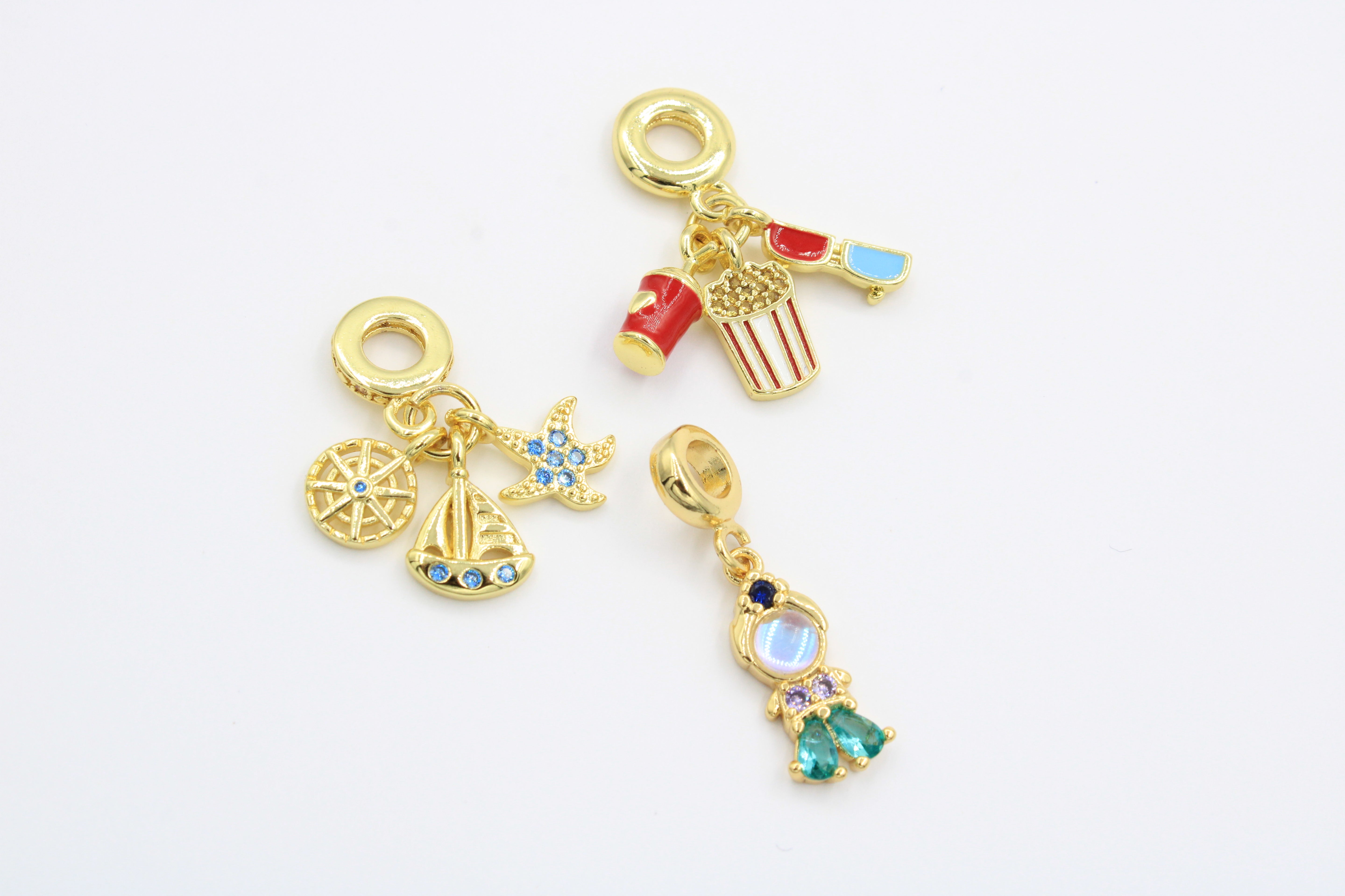 Paquete 3pz Dijes de Goldfilled mod. 14006