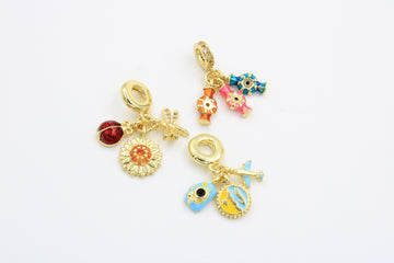 Paquete 3pz Dijes de Goldfilled mod. 14007