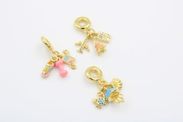 Paquete 3pz Dijes de Goldfilled mod. 14008