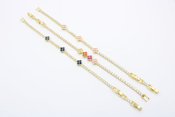 Paquete 3pz Pulseras Goldfilled de Trébol mod. 13016