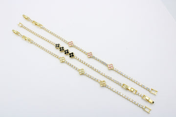 Paquete 3pz Pulseras Goldfilled con Trébol mod. 13019