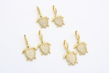 Paquete Grapas de Goldfilled 3pz Tortugas y Zirconias mod. 10011