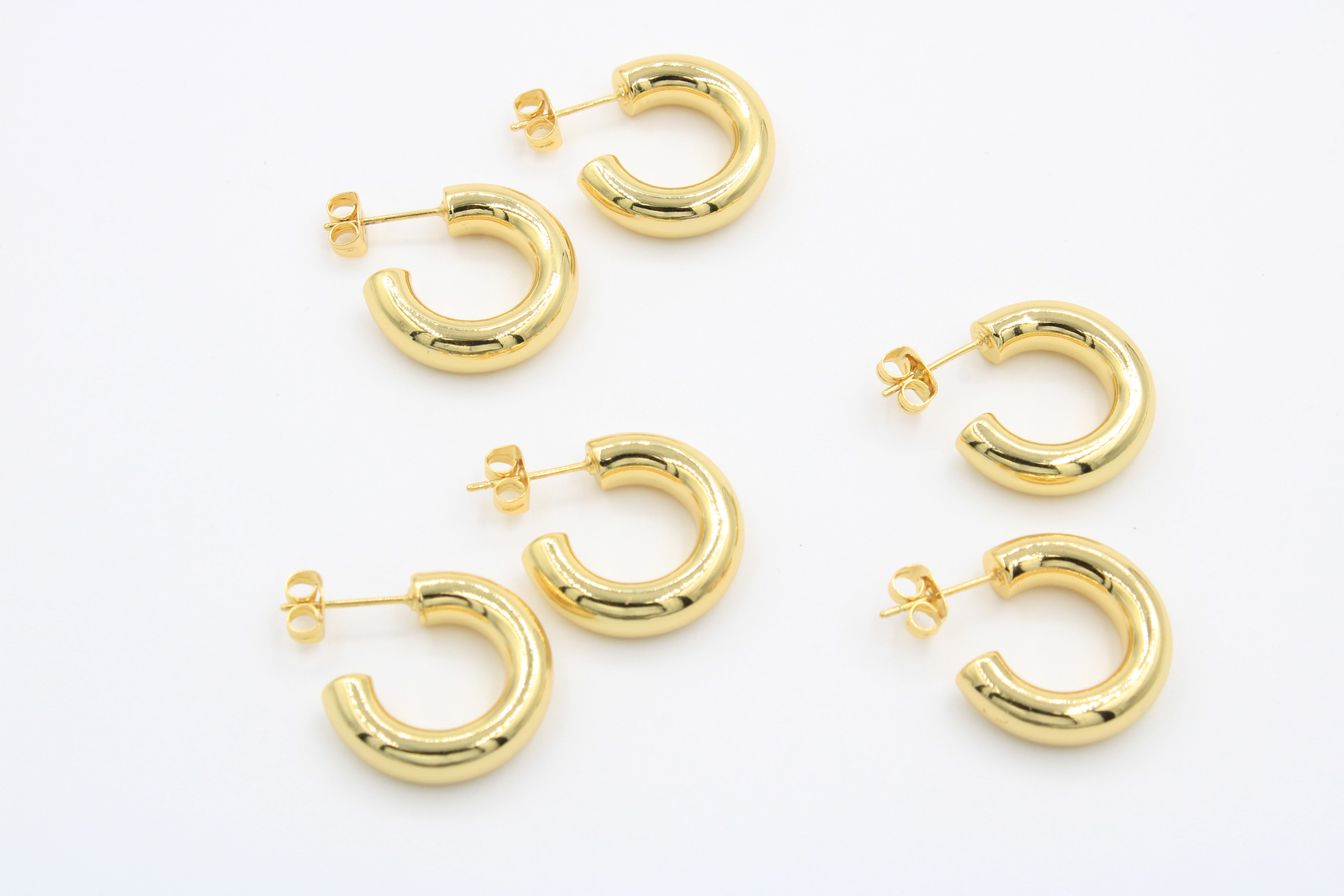 Paquete Arracadas de Goldfilled 3pz Estilo Inflado  mod. 9016