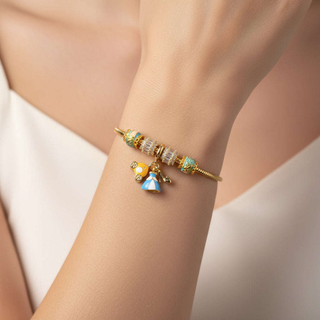 Pulsera de Goldfilled con Colganges Fancy mod. 1104