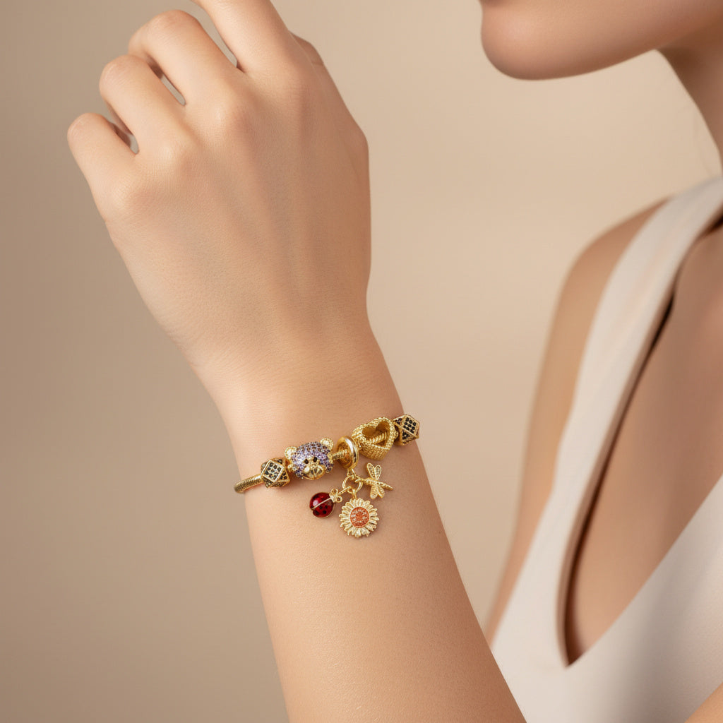 Pulsera de Goldfilled con Colganges Fancy mod. 1106