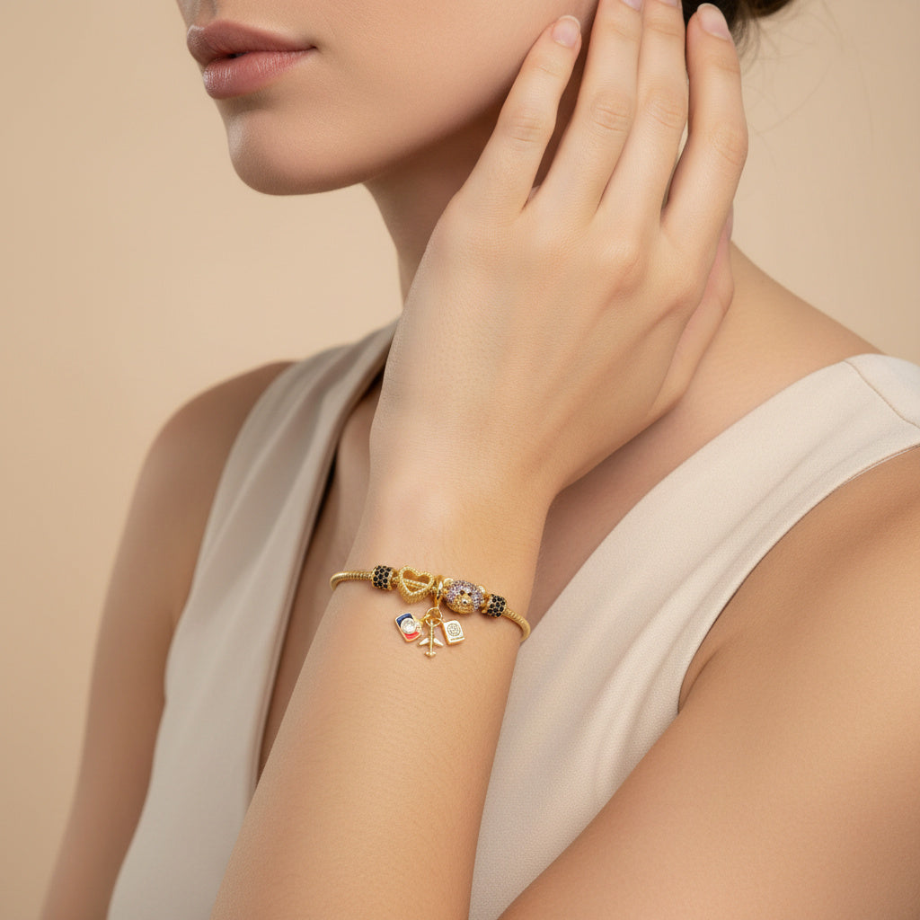 Pulsera de Goldfilled con Colganges Fancy mod. 1108