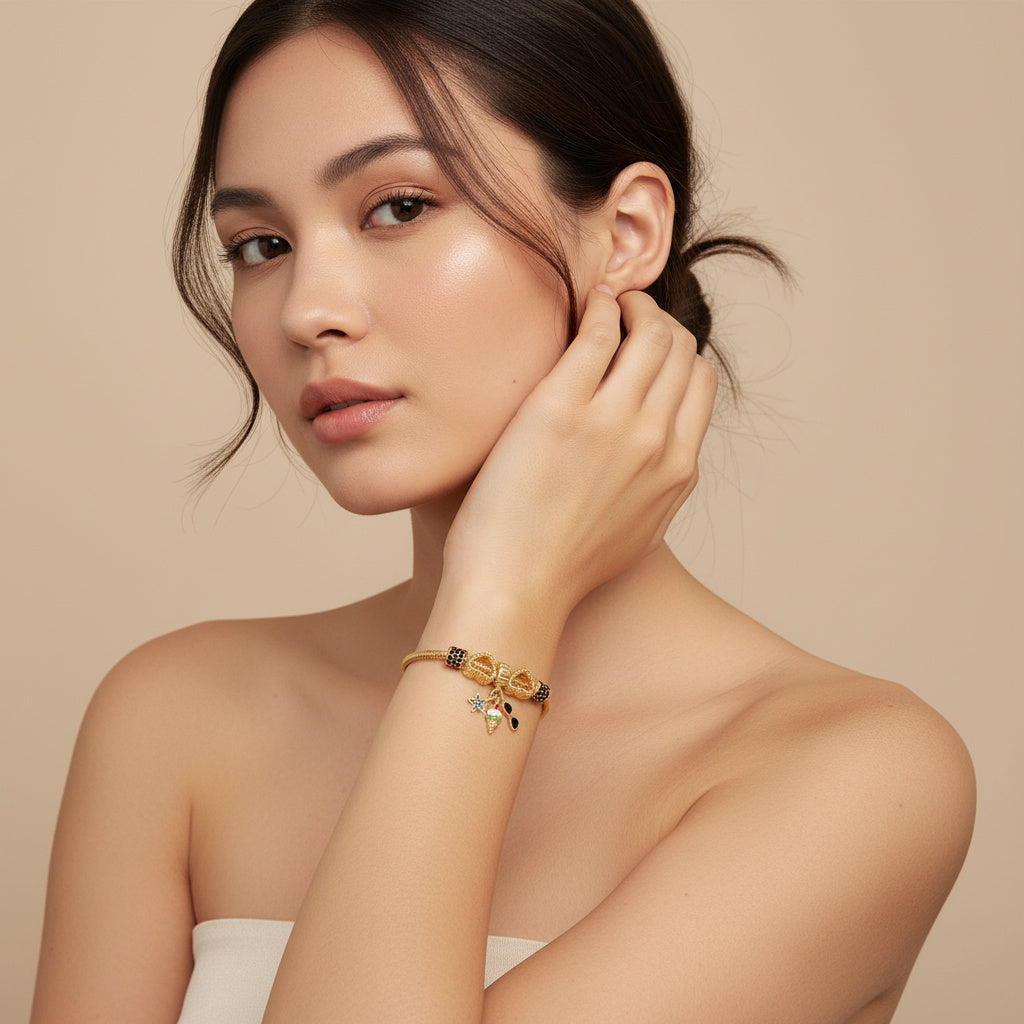 Pulsera de Goldfilled con Colganges Fancy mod. 1116