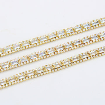 Paquete 3pz Pulseras Goldfilled con Zirconias Combinadas mod. 13020