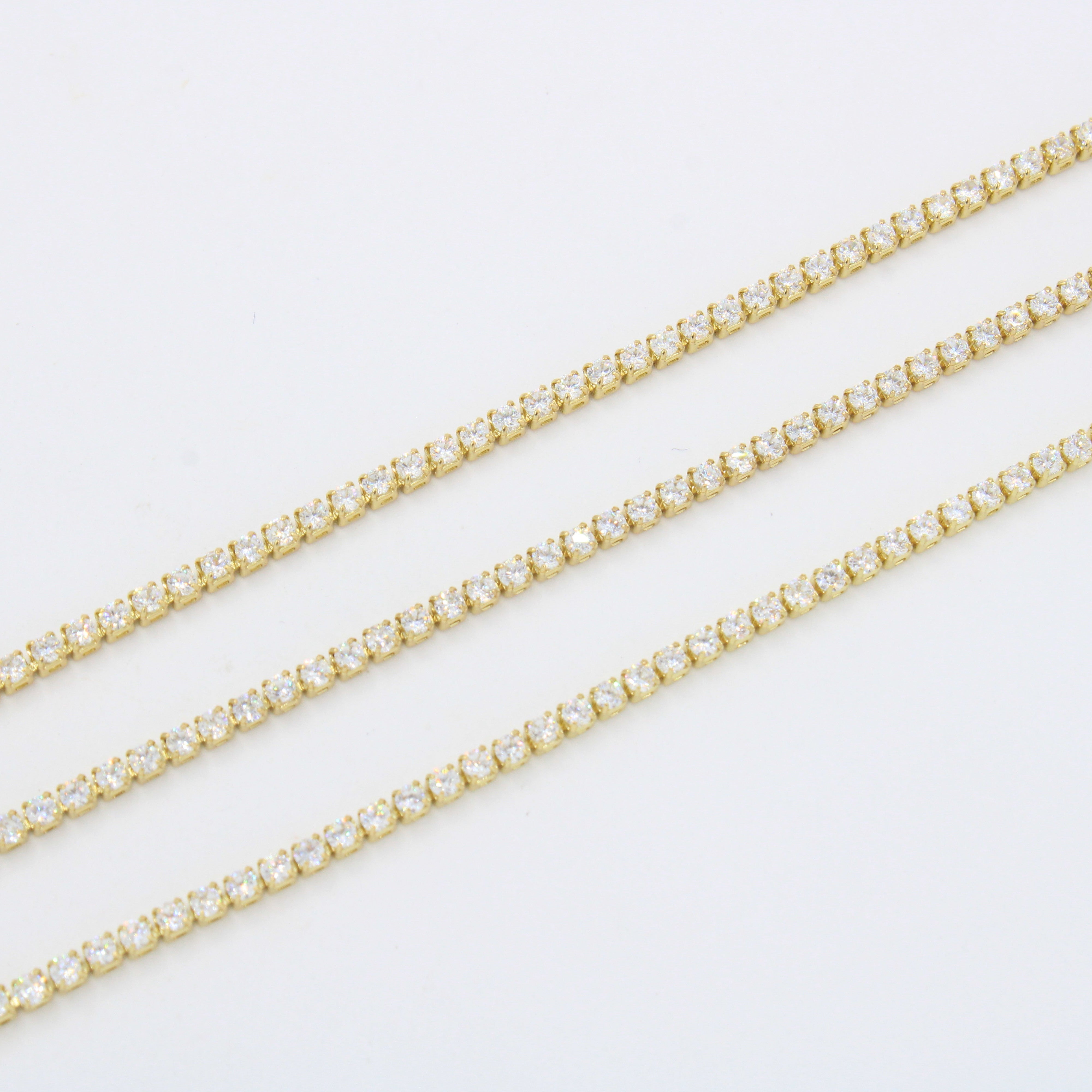 Paquete 3pz Pulseras Goldfilled Estilo Tenis mod. 13027