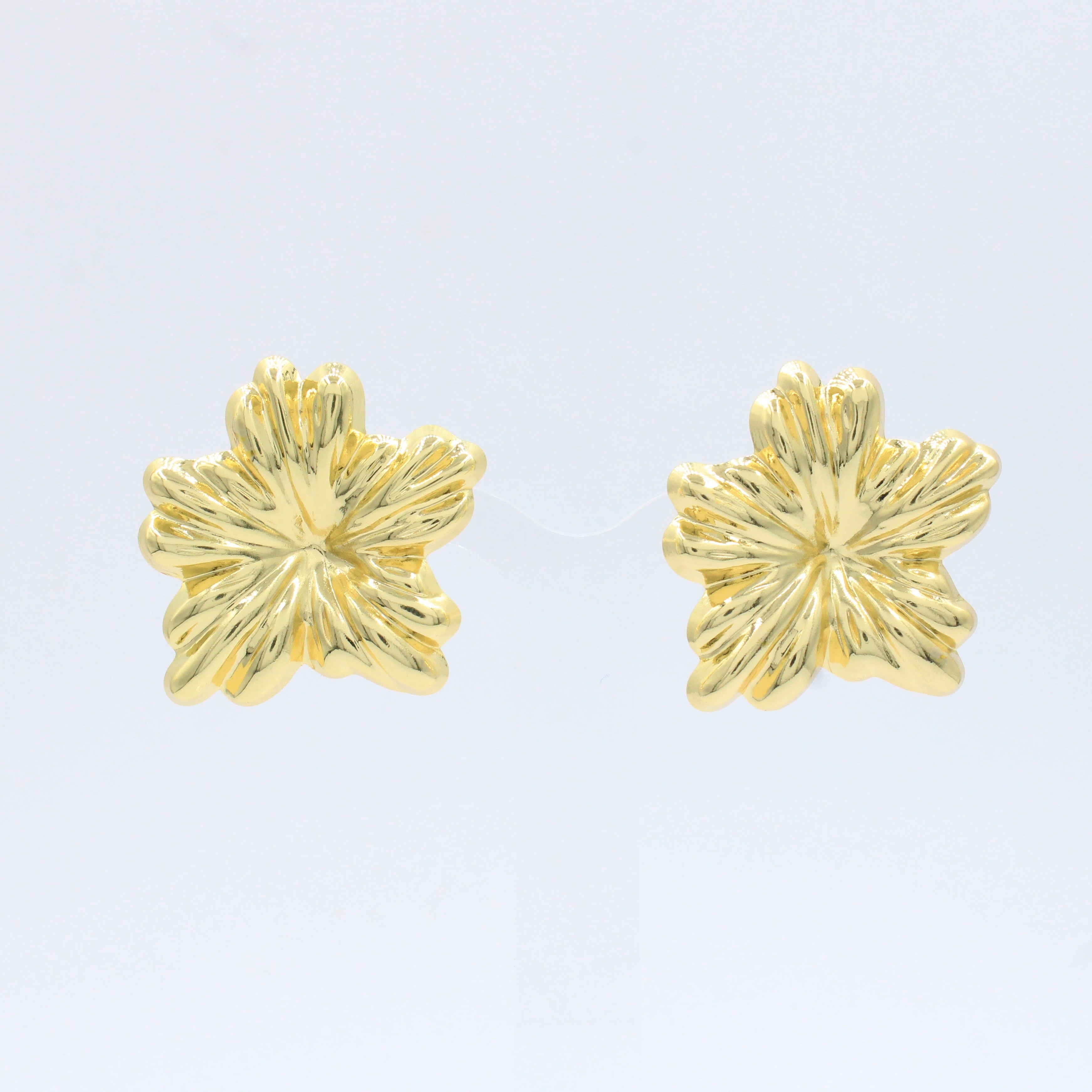 Paquete 2pz Arete de Goldfiled Flor Brillante mod. 15013