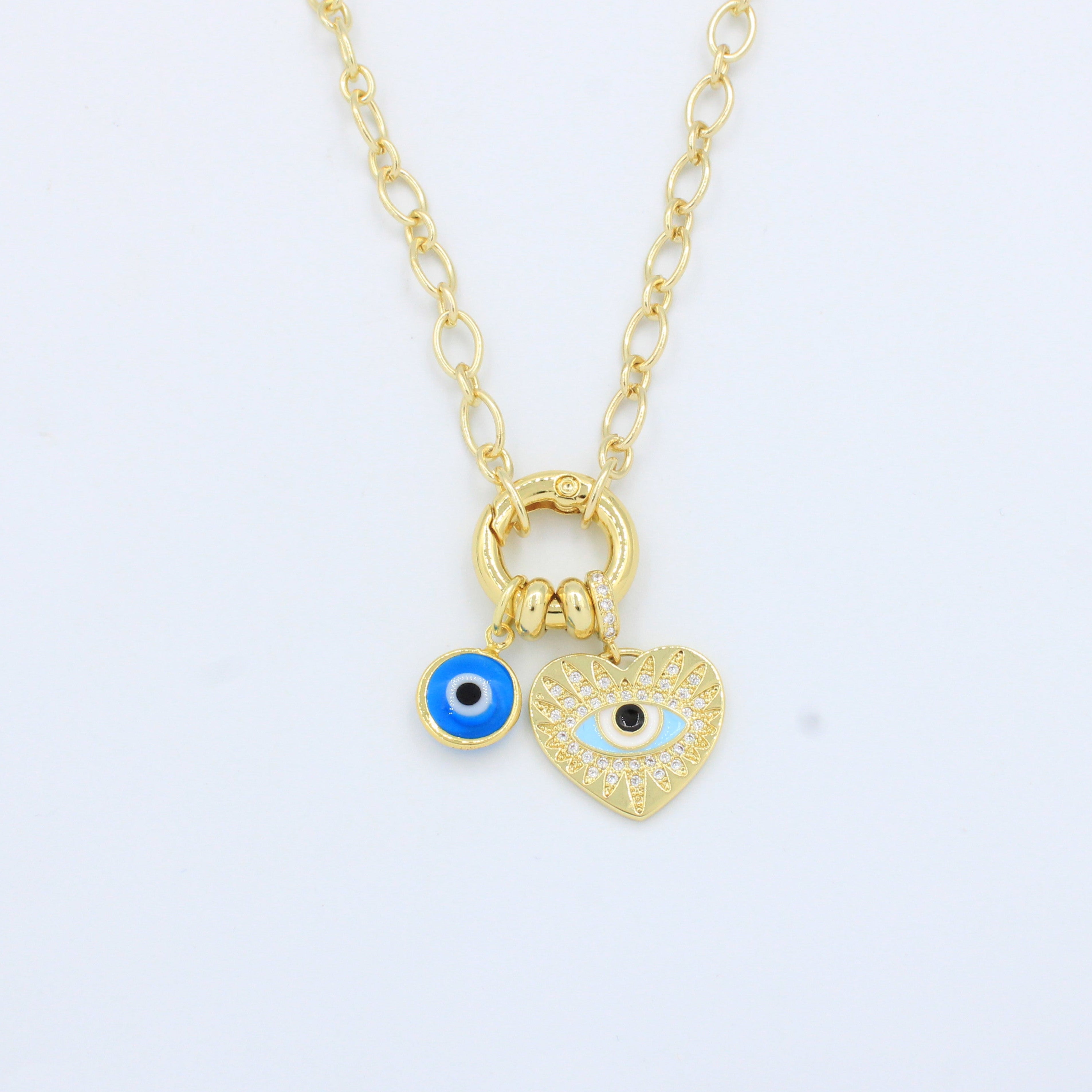 Set de Joyería de Goldfilled Corazón y Ojo Turco mod. 7063