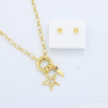 Set de Joyería de Goldfilled Esterella y Colmillo mod. 7065