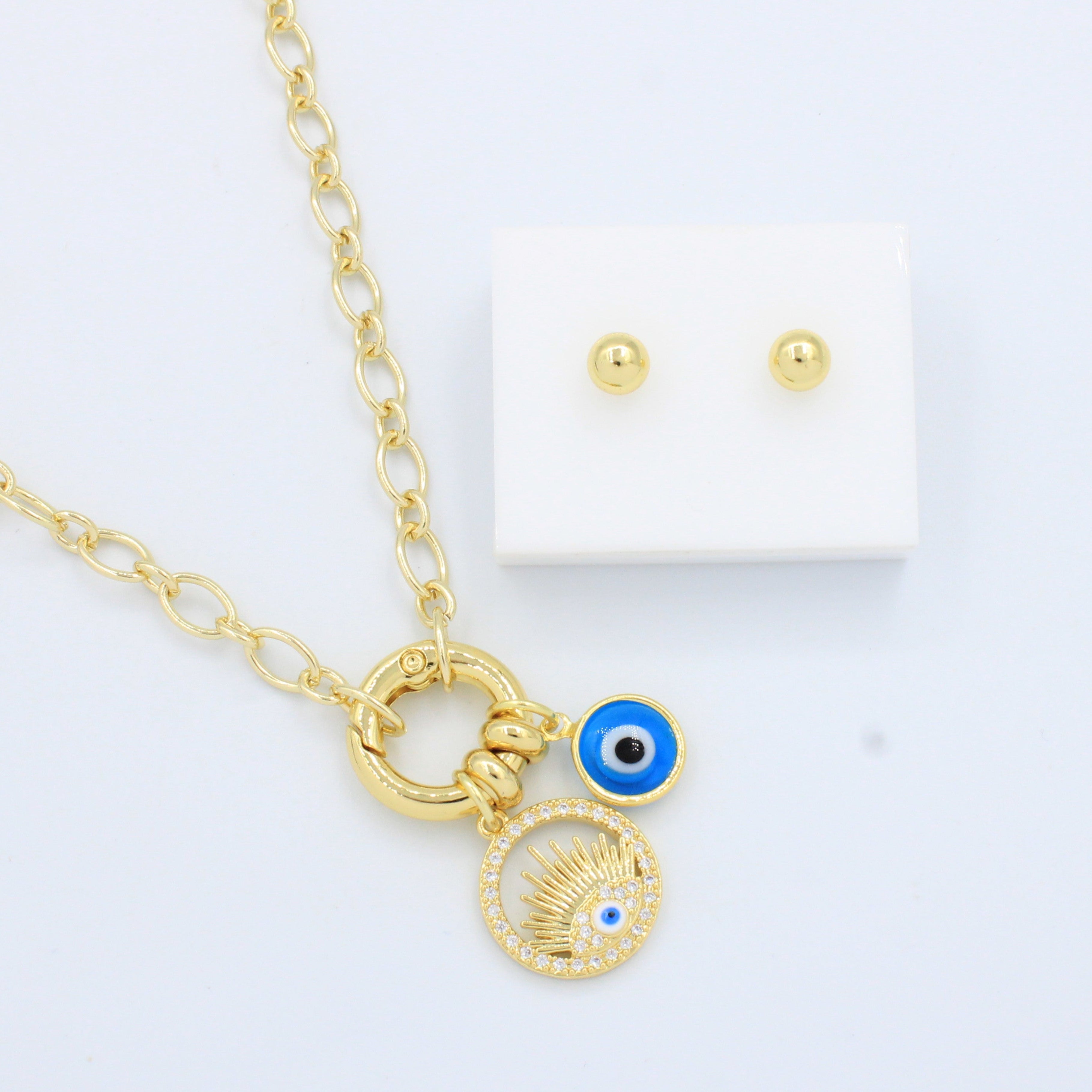 Set de Joyería de Goldfilled Ojo Turco mod. 7066