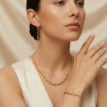 Set de Joyería de Goldfilled Diseño Eslabón mod. 7088