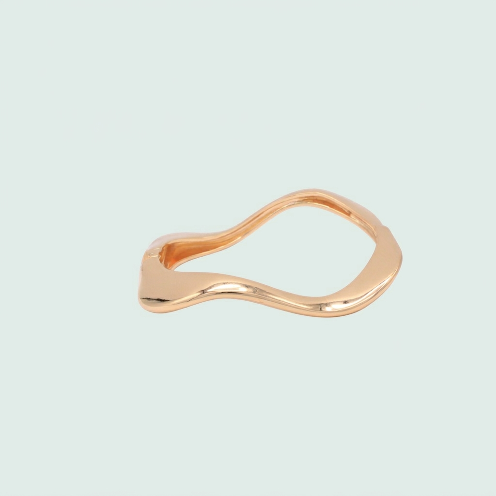 Aro de Oro Laminado Cuadrado Ondeado Delgado mod. 1517