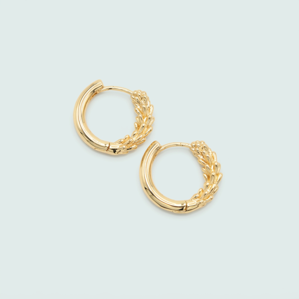 Arete de Grapa de Goldfilled  con Diseño Griego mod. 1261