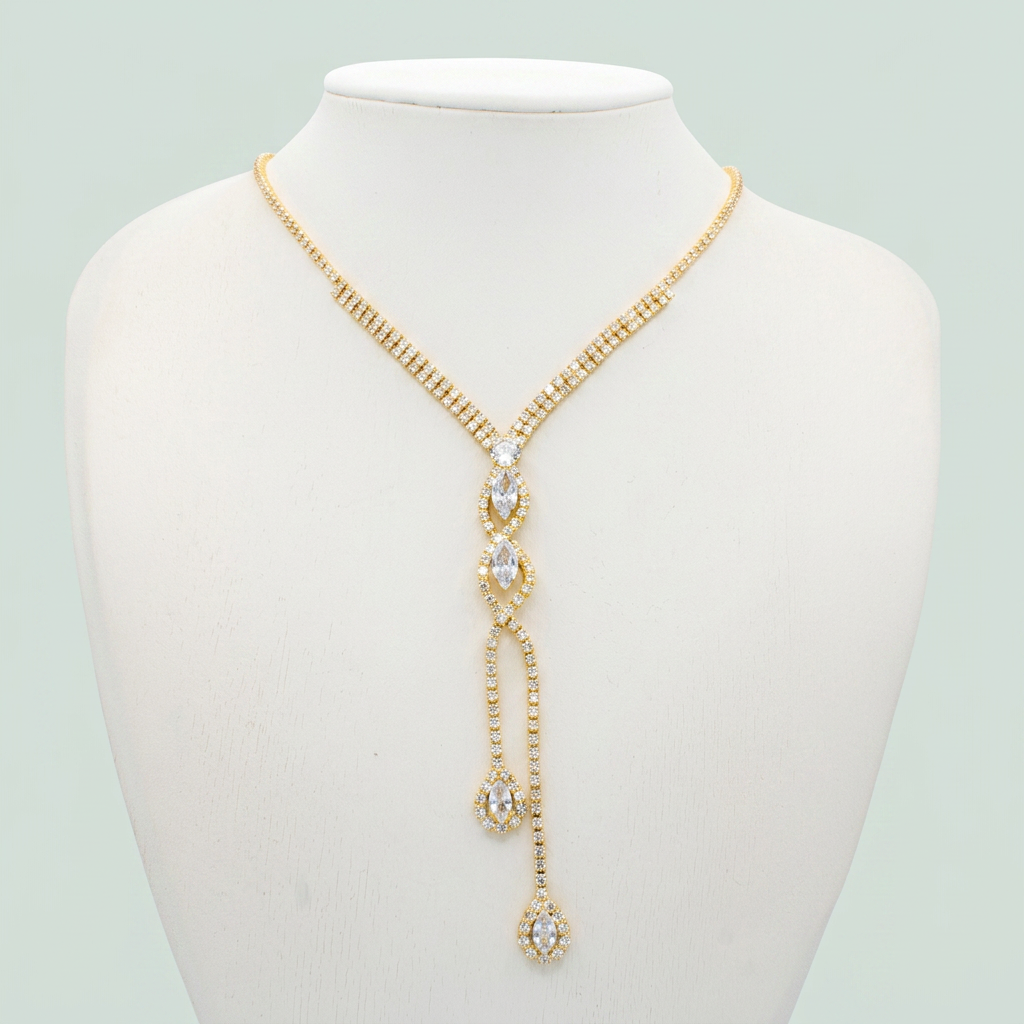 Gargantilla de Goldfilled Doble Línea Zirconia mod. 1133