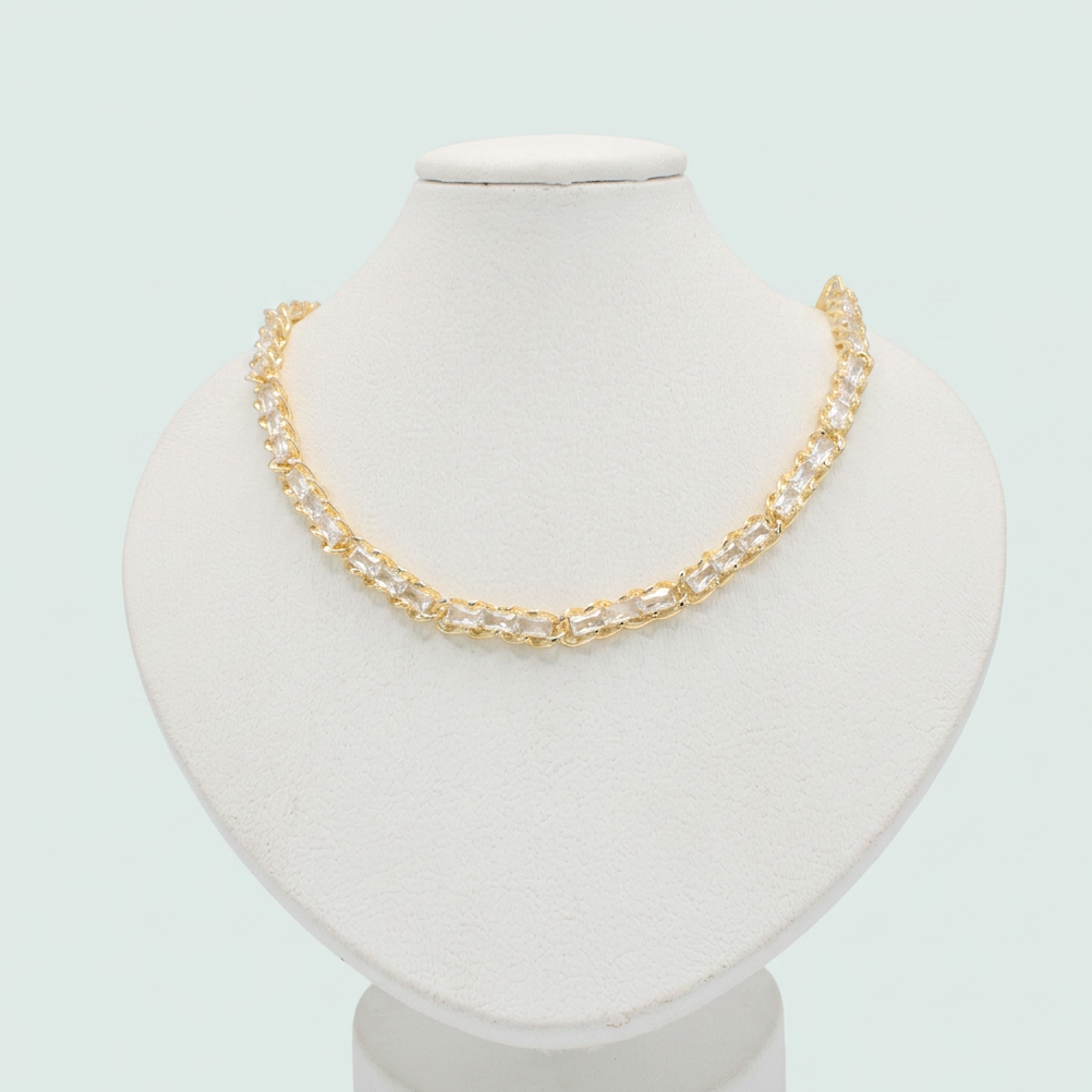Gargantilla de Goldfilled Clásica de Zirconias mod. 1130
