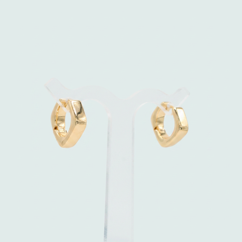 Arete de Grapa de Goldfilled con Diseño de Cuadro Elegante mod. 1262