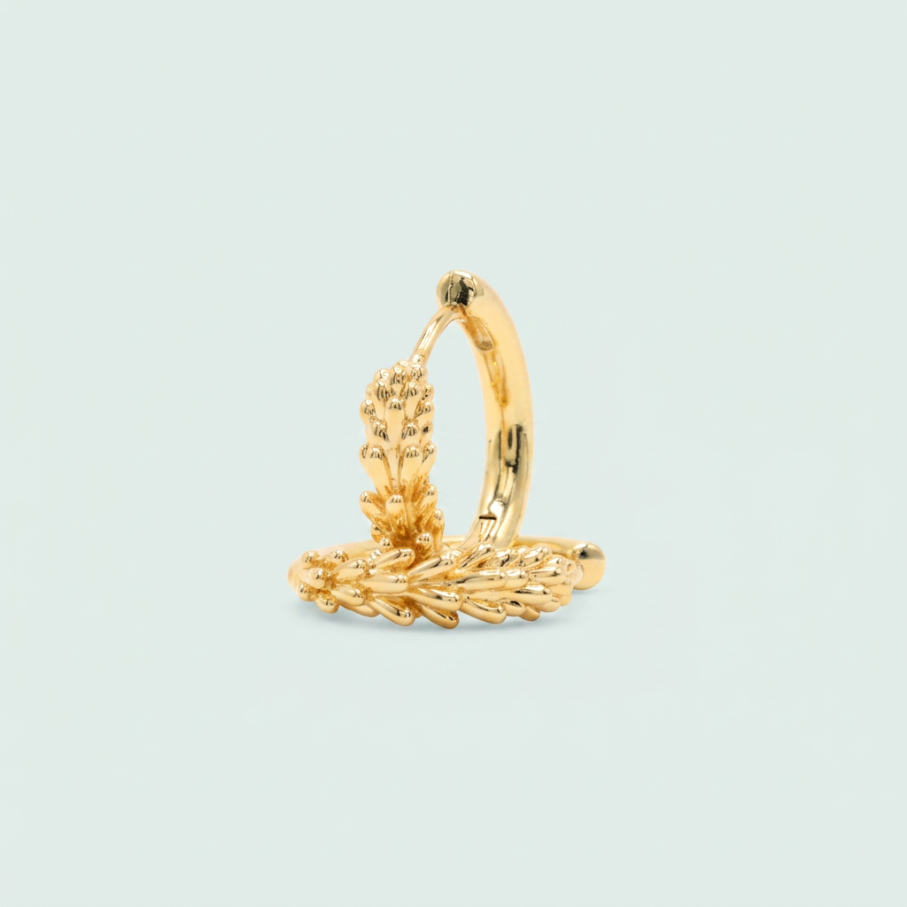 Arete de Grapa de Goldfilled  con Diseño Griego mod. 1261