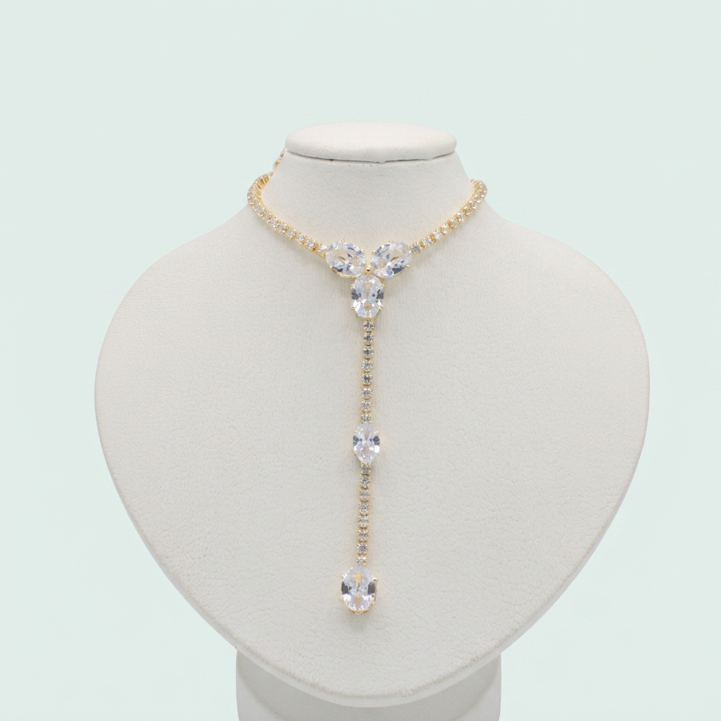 Gargantilla de Goldfilled Corbatín de Zirconias mod. 1132