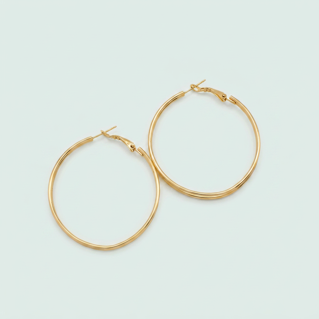Arracada de Goldfilled Doble Lisa mod. 1358