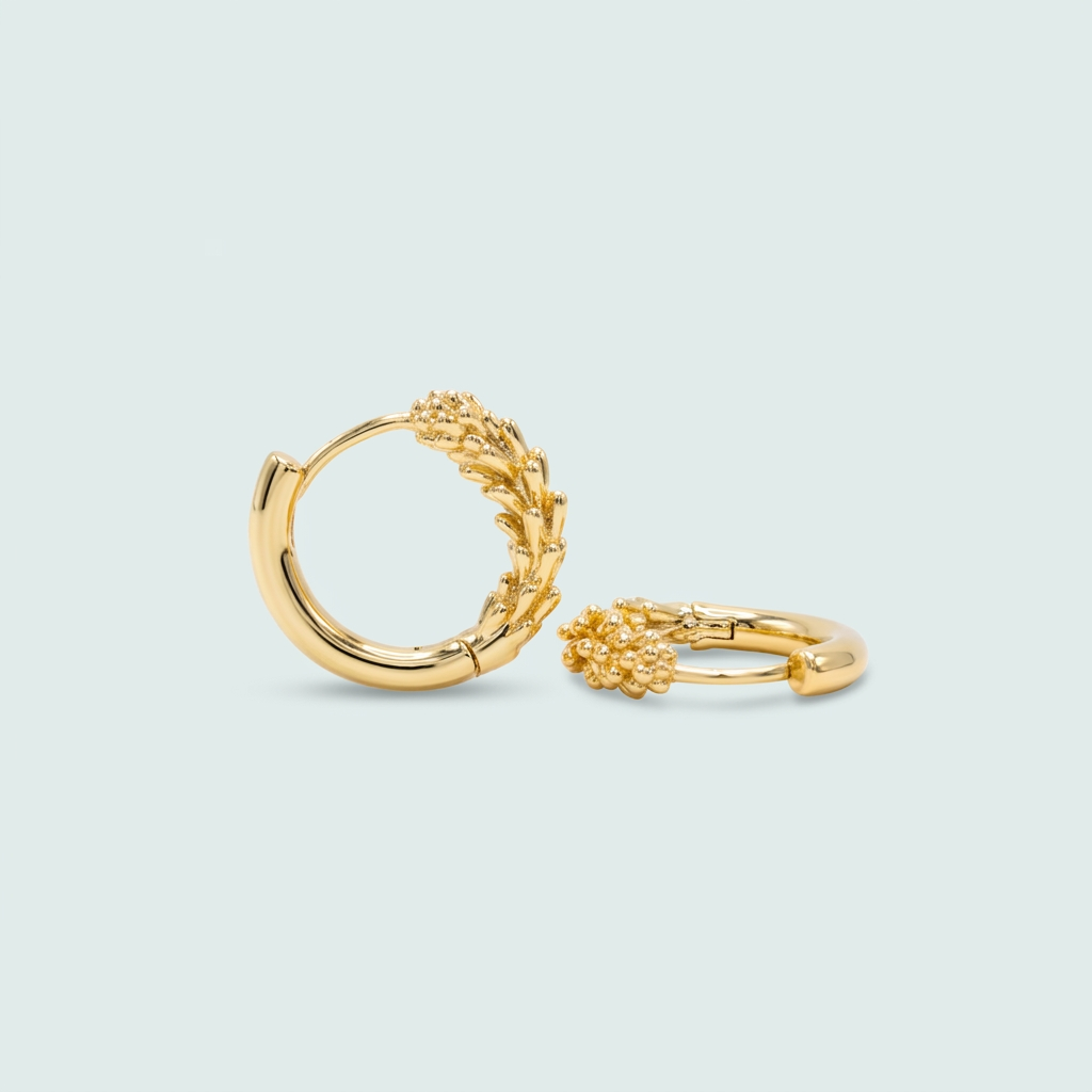 Arete de Grapa de Goldfilled  con Diseño Griego mod. 1261