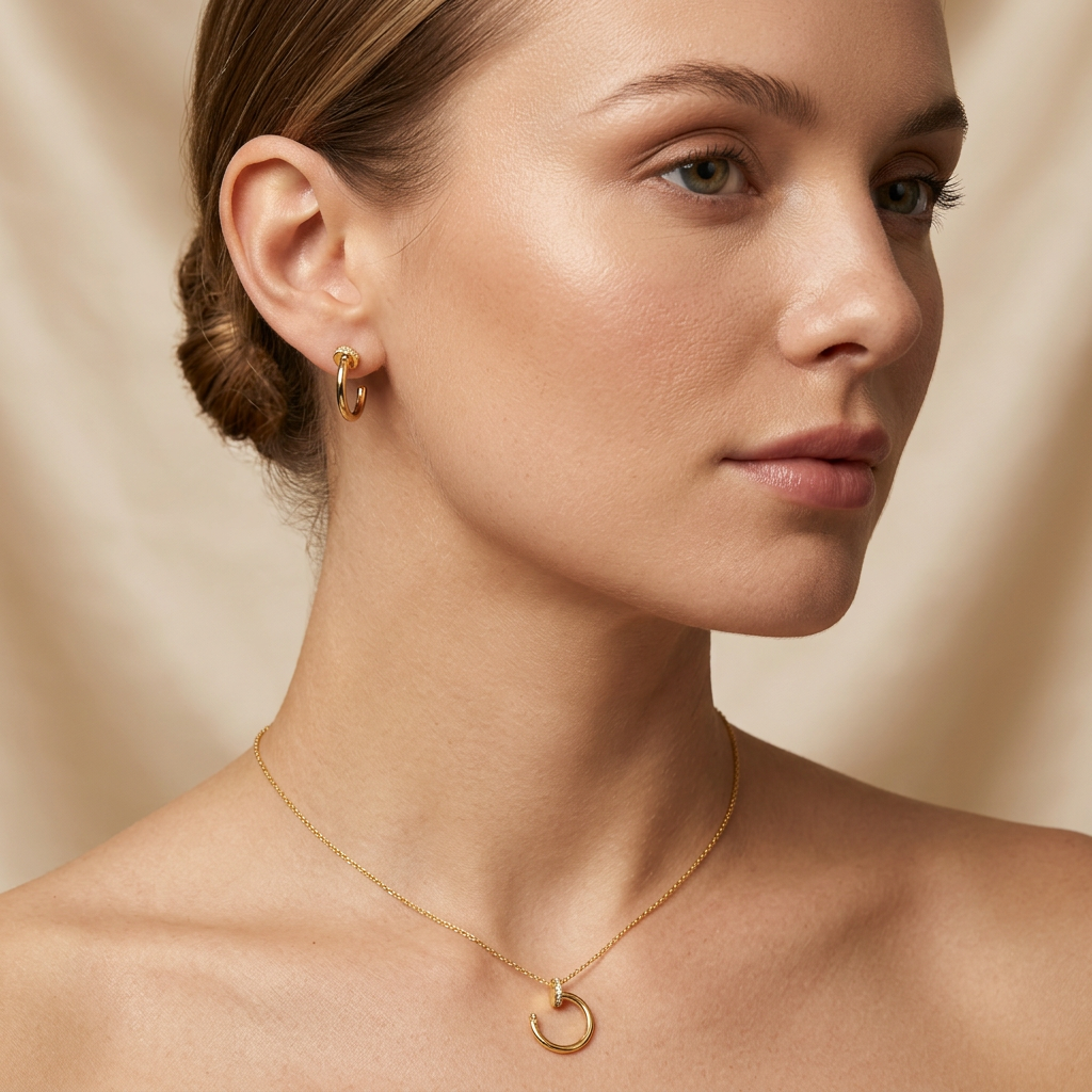 Set de Joyería de Goldfilled Diseño Clavo mod. 7091