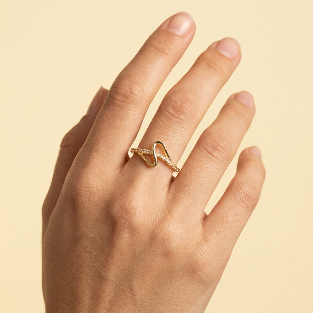 anillo de Goldfilleld con Zirconia con diseño de S  mod.1376