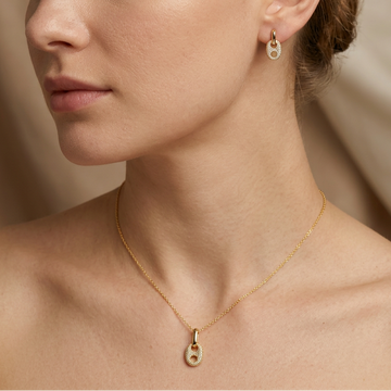 Set de Joyería de Goldfilled Diseño Ovalado mod. 7097