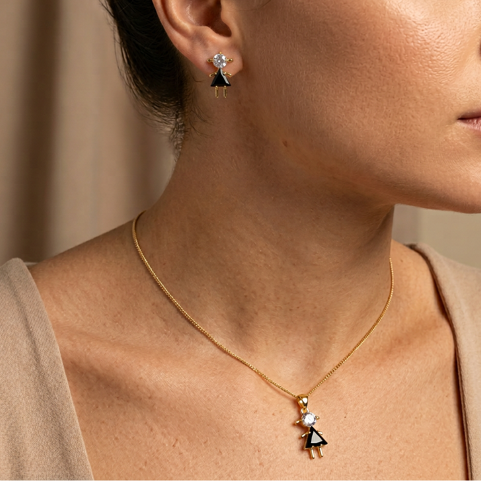 Set de Joyería de Goldfilled Diseño de Muñequita mod. 7106