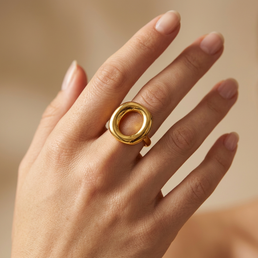 Anillo de Goldfilled Óvalo Liso mod. 6066