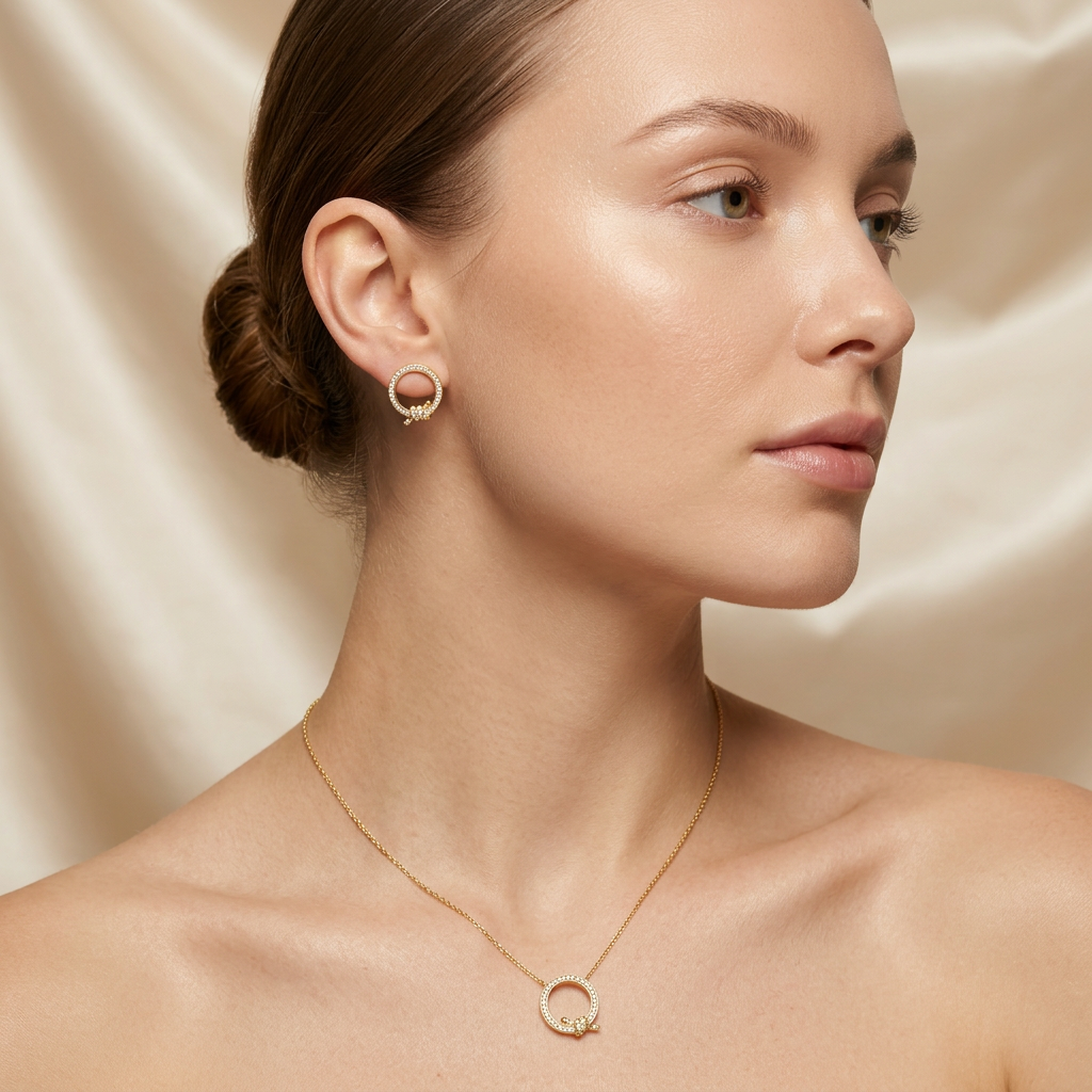 Set de Joyería 2x1 de Goldfilled 2pz Diseño Nudo mod. 7096