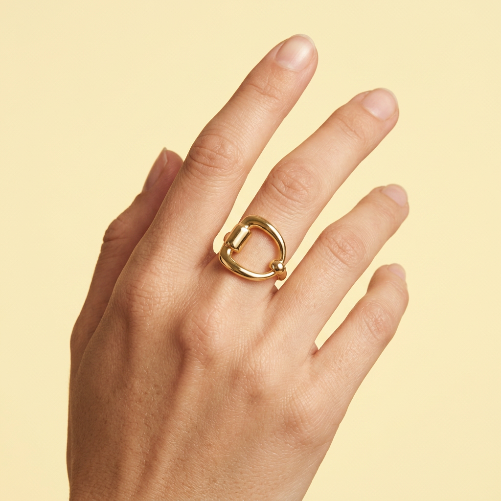 Anillo de Oro Laminado con Diseño de Broche mod. 1316