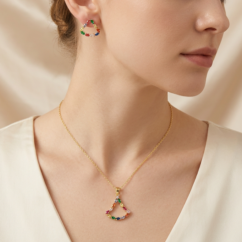 Set de Joyería de Goldfilled Diseño Brillante mod. 7109