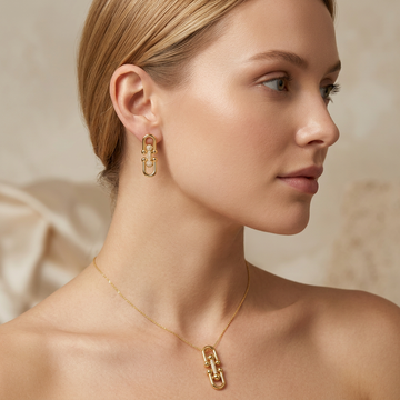 Set de Joyería 2x1 de Goldfilled 2pz Diseño Clip mod. 7094