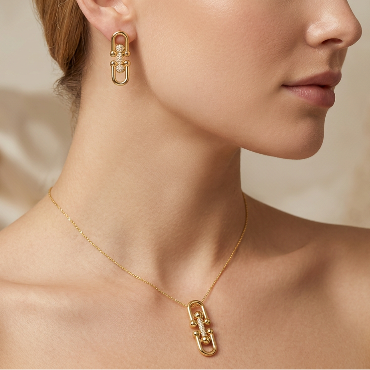 Set de Joyería de Goldfilled Diseño Clip mod. 7094